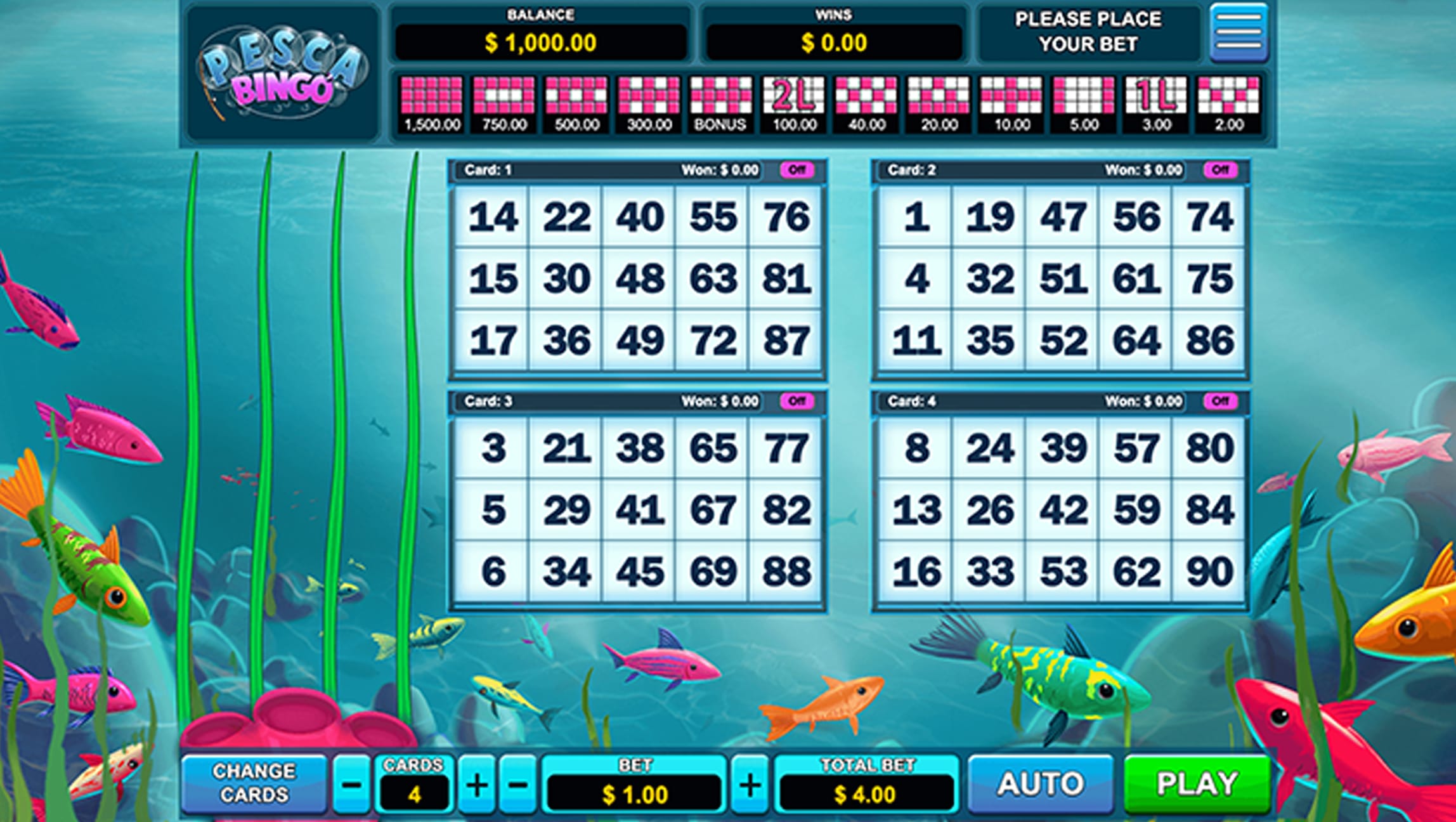 pesca bingo