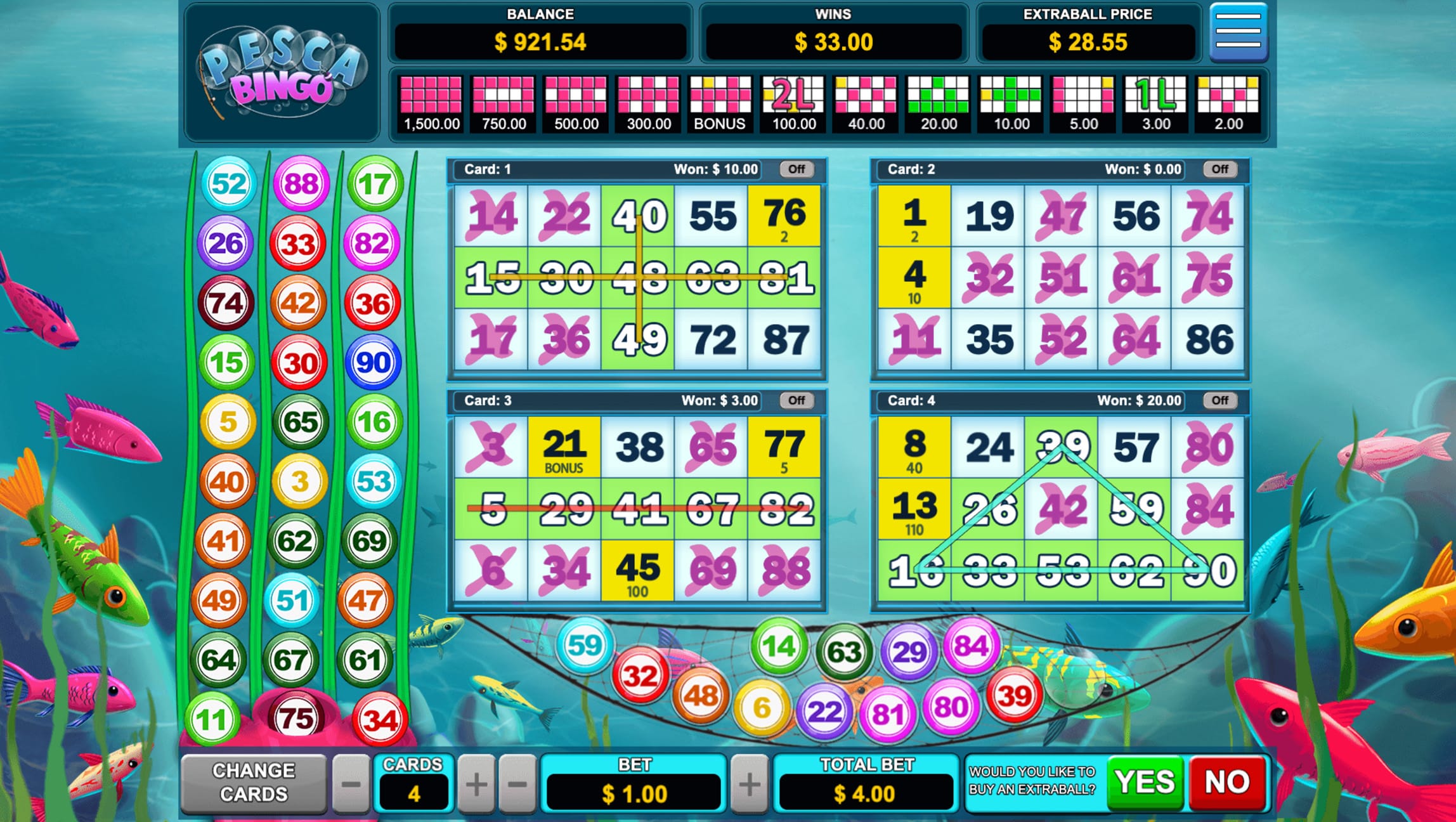 pesca bingo