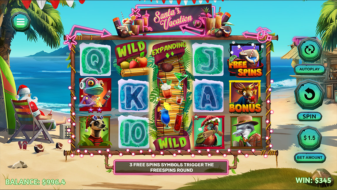 Santa's Vacation Game Screen